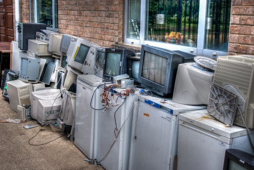 Skip filled with household waste ready for disposal