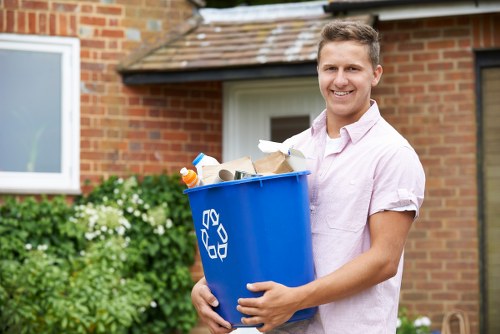 Recycling materials being sorted at Clapham waste facility